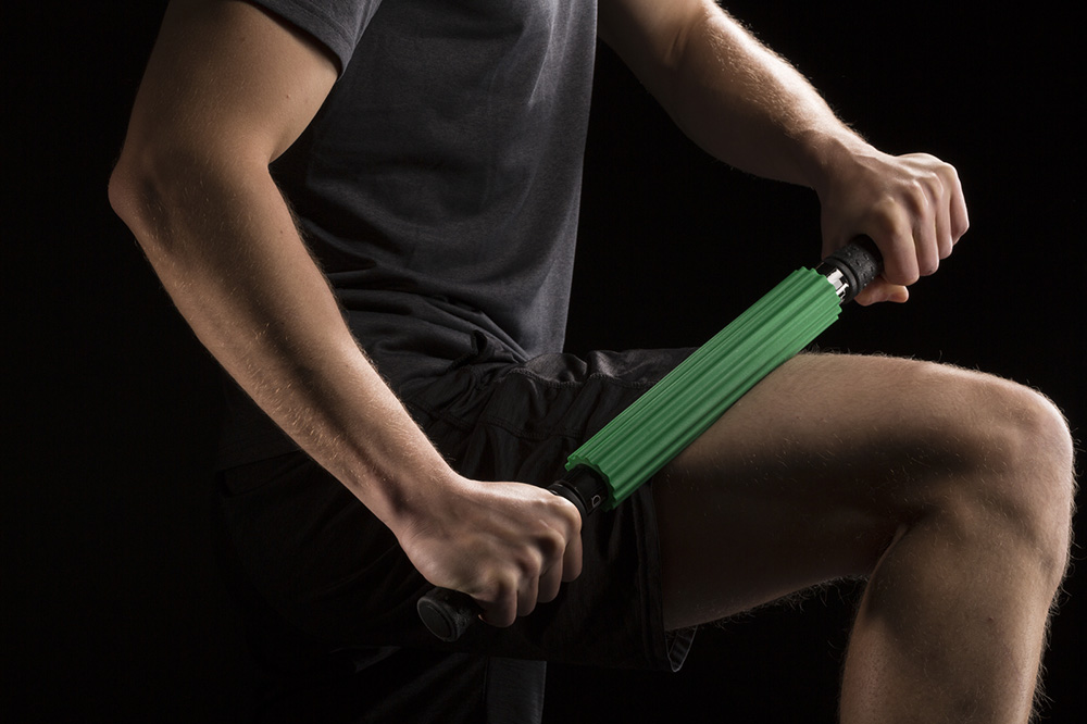 THERABAND Massage Roller in use