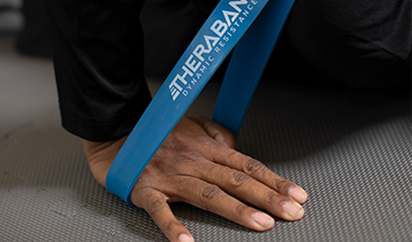 THERABAND High Resistance Band in use